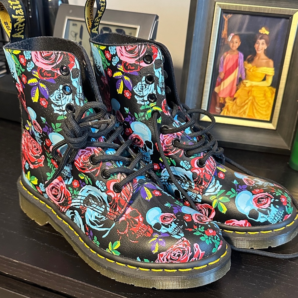 Floral Dr. Martens Combat Boots